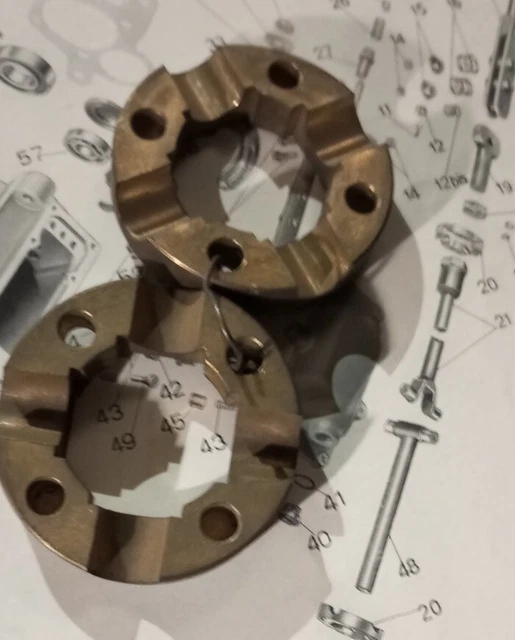 N.2 dischi giunto cardanico tirante ant. comando cambio Moto Guzzi Ercole