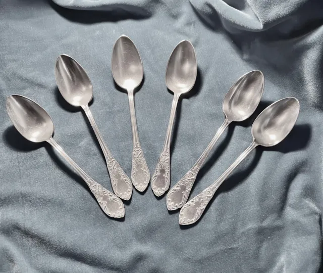 Antique French Silver Plated Coffee Spoons by SFAM, 6 pcs