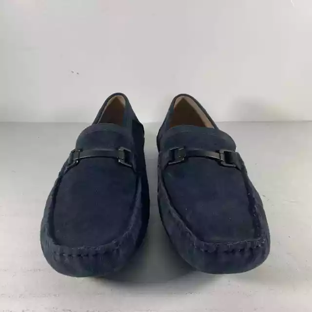 Kenneth Cole Reaction Navy Blue Suede Slip On Driver Loafers Mens 11.5 2