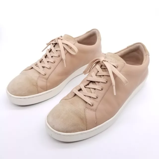 Vince Shoes Women's 8.5 Brown Leather Suede Sneakers Lace Up