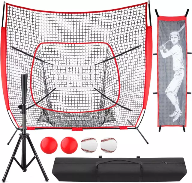Baseball Net Softball Net for Hitting and Pitching, 7'x7' Batting Net for & Net,