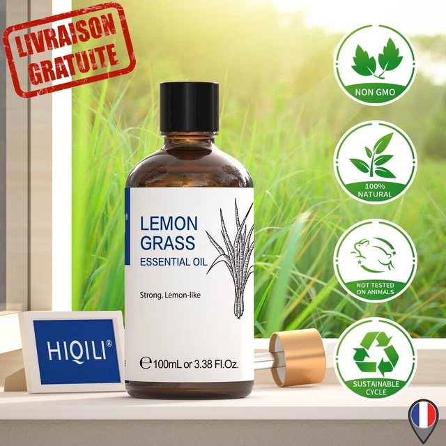 Huile Essentielle de Citronnelle 100ml Pure 100% Naturelle Massage Aromathérapie