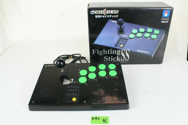 Sega Saturn HORI Fighting Stick Arcade Controller box tested working japan E4C