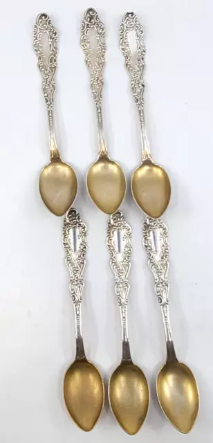 6 Antique Roden Bros Ltd. Toronto Sterling Silver Demitasse 4 1/8" Spoons RDF14