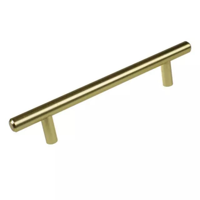 GlideRite 5" C-to-C Satin Gold Solid Handle Bar Cabinet Drawer Pulls (10-Pack)