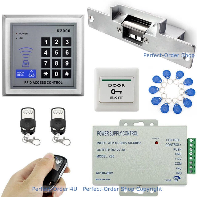 Passcode Access Control System NEW RFID CARD+PASSWORD Door Access Control System+Electric Strike Lock+ ...