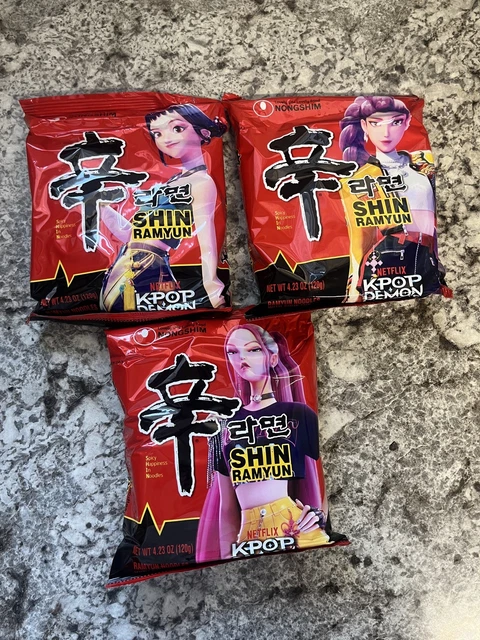 3PK KPOP DEMON Hunters SHIN Ramyun Ramen Huntrix Rumi Zoey Mira golden ...