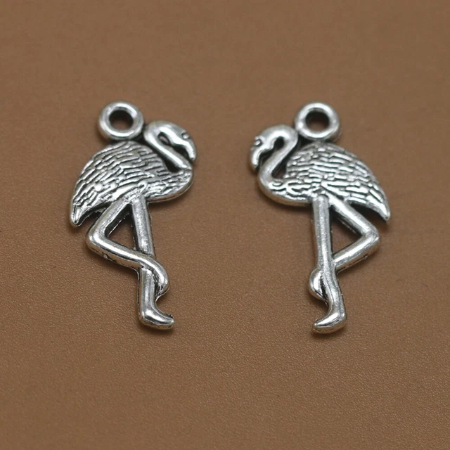 20 Stück zarte Legierung Flamingo Anhänger Charms DIY Schmuck Herstellung Zubehö
