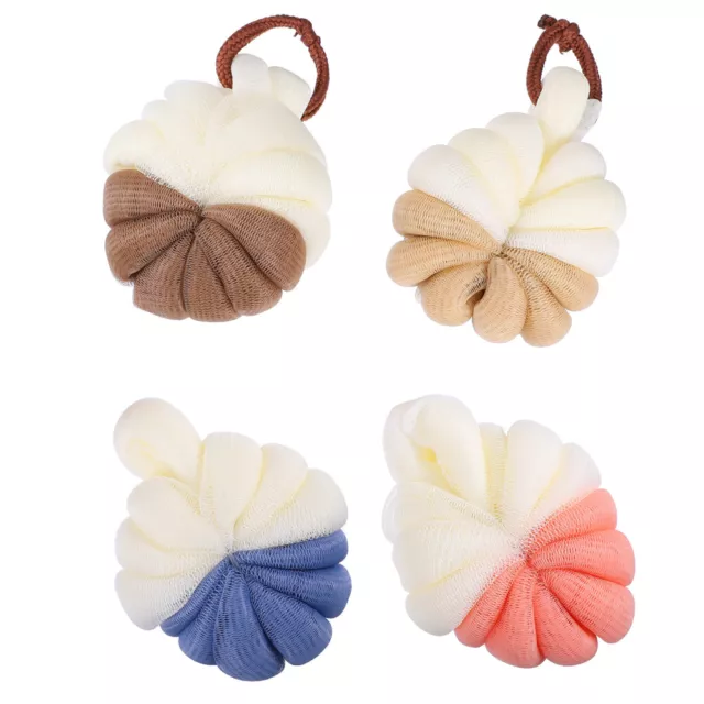 4 Pcs Blasenmacher Duschstoß Badekugel Badeblume Wäschesammler Puff