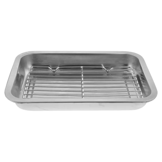 Steel Cooling Rack with Non-Stick Tray for Frying, Roasting and Grilling