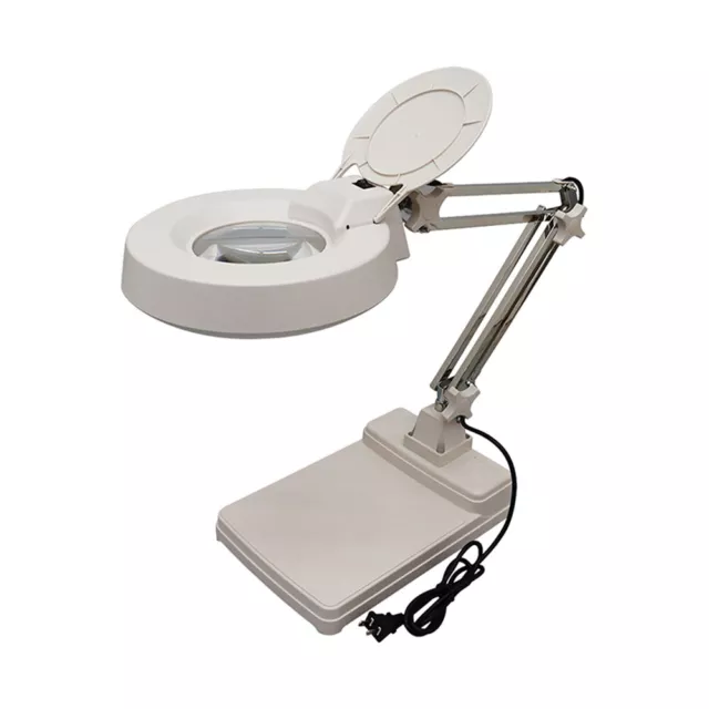 15X Magnifier LED Lamp Bench Magnifiers Light Magnifying White Glass Lens