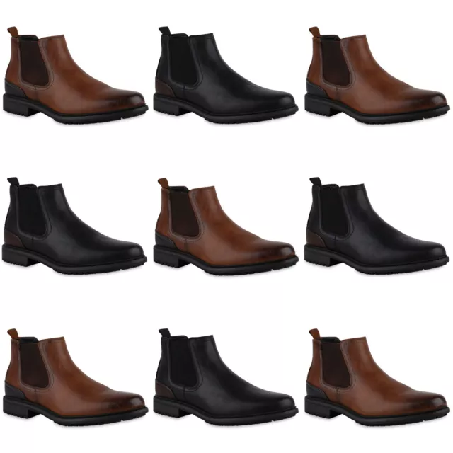 Herren Chelsea Boots Stiefel Klassische Profil-Sohle Schuhe 840528 Mode