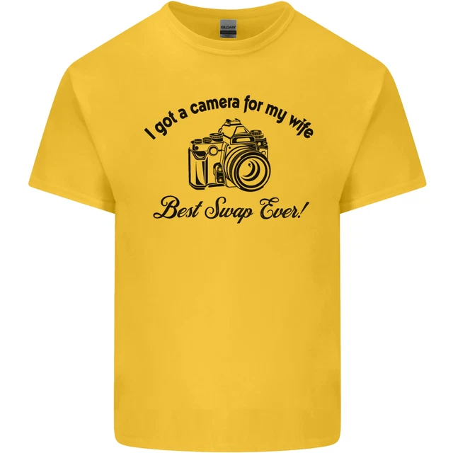T-shirt top fotocamera per mia moglie fotografo fotografia uomo cotone 12