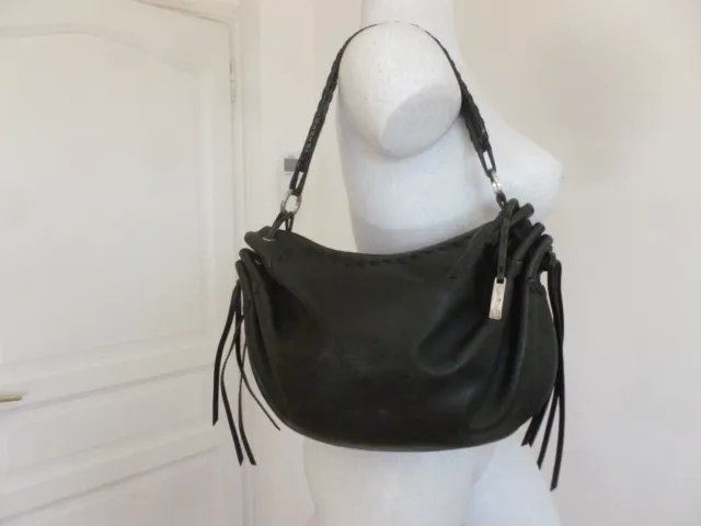 Modele Rare Sac Lancel Cuir Souple Noir Porte Epaule