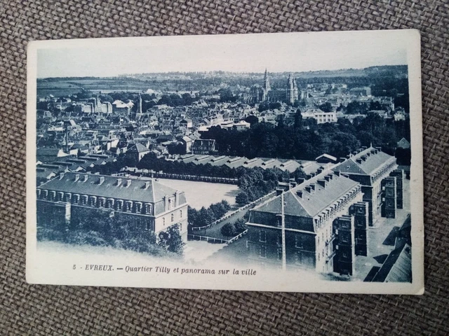 Cpa Evreux Quartier Tilly Et Panorama Sur La Ville