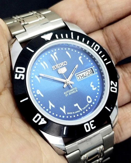 VINTAGE SEIKO 5 Automatique Cadran Bleu Montre Homme Chiffres Arabes EUR 75,00 PicClick IT