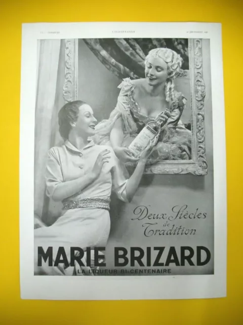 Publicite De Presse Marie Brizard Liqueur Bicentenaire Traditions 1937