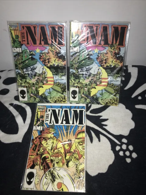 The NAM #1-2 Mix Lot Of 3 Vintage Marvel Comics 1986 In Plastic Sleeves