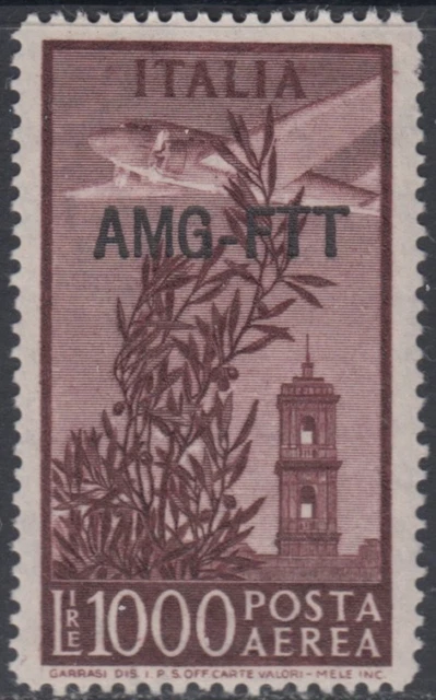 Italy Trieste A (AMG-FTT) - Air Mail Sassone n.A26 cv 200$ MNH** super centered