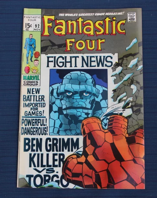 Marvel Fantastic Four #92 Ben Grimm Killer Vs Torgo 1969