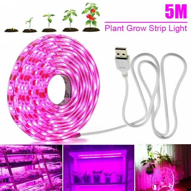 5M LED GROW Light Strip Full Spectrum Lamp for Indoor Plant Veg Flower ...