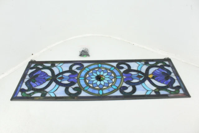 Yogoart HPT34 35 Inch Horizontal Victorian Style Stained Glass Window Panel
