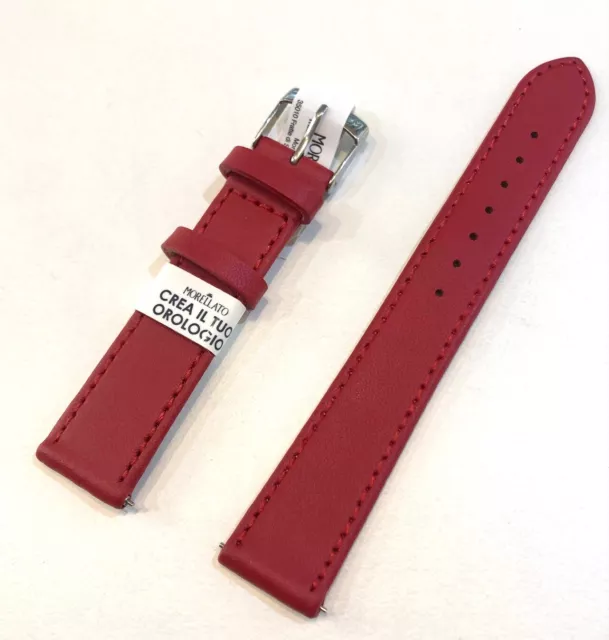 cinturino per orologio Morellato vera pelle easy click rosso liscio 14 16 18  20