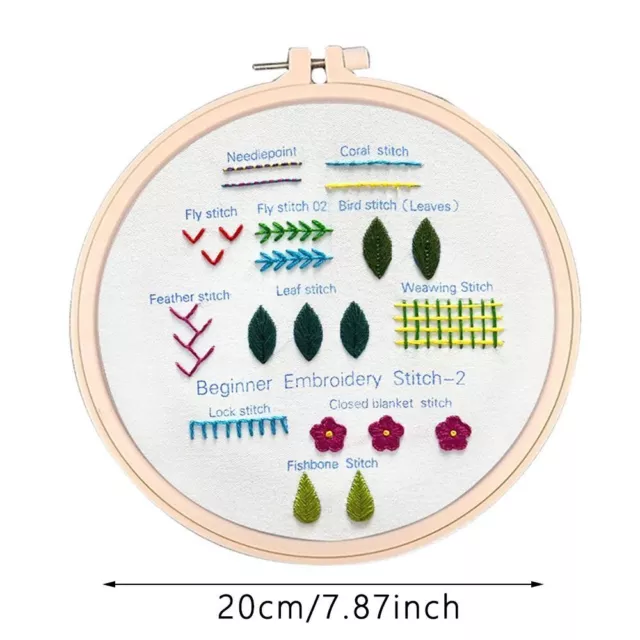 Beginners Embroidery Stitch Practice Kit Embroidery Needlework Ribbon Painting 3