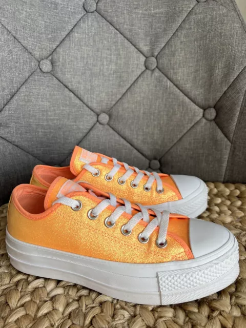 Orange discount sparkly converse