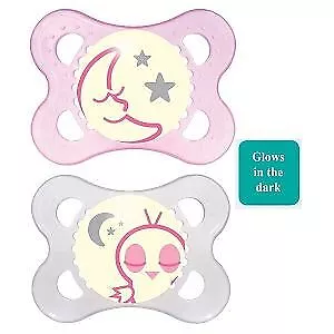 MAM night soothers 0+ Months Blue OR Pink - Colour May Vary