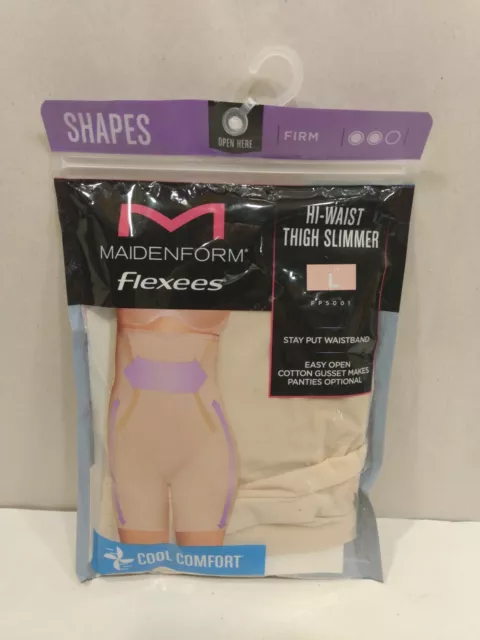 Maidenform Flexees Shapewear Lightweight Hi-Waist Thigh Slimmer  Large New