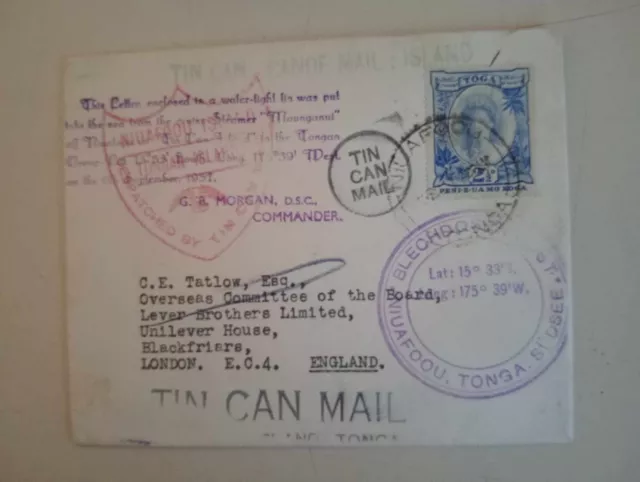 Original Tincan Canoe Mail - Toga 2 1/2 D Stamp