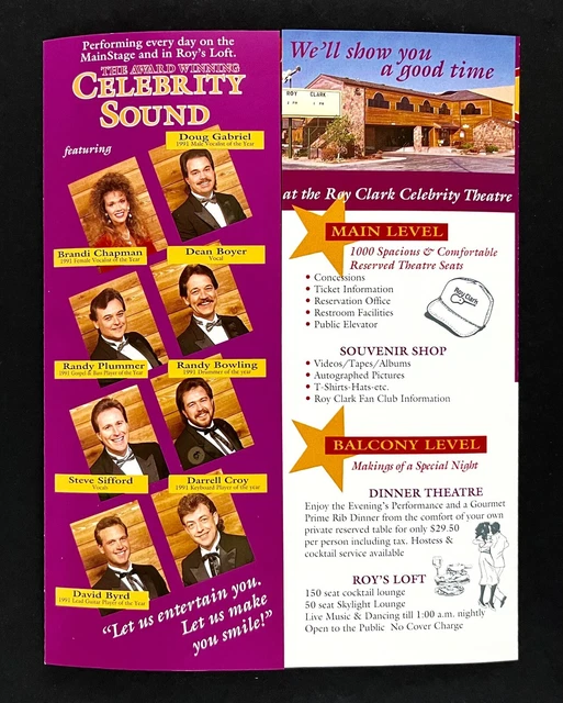 1992 ROY CLARK Celebrity Theatre Country Music Branson MO VTG Travel