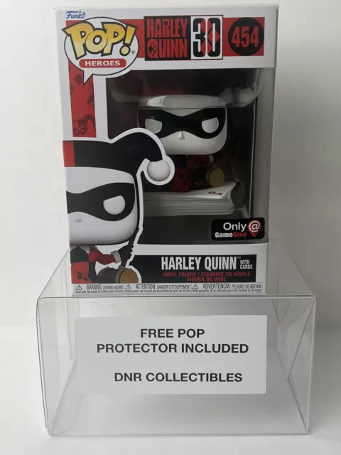 Funko Pop! Heroes #454 Harley Quinn With Cards GameStop Exclusive W/Protector