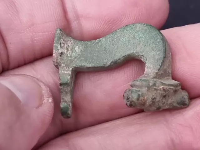 Roman very rare type thick bronze fibula missing pin Please 👀 description LA57m