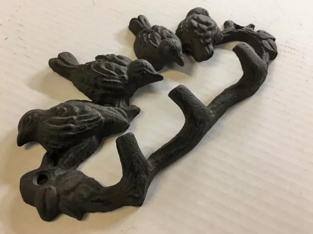 4 Blue Birds on a Branch Towel Hanger Coat Hat Hook Key Rack Rustic Home Décor 5