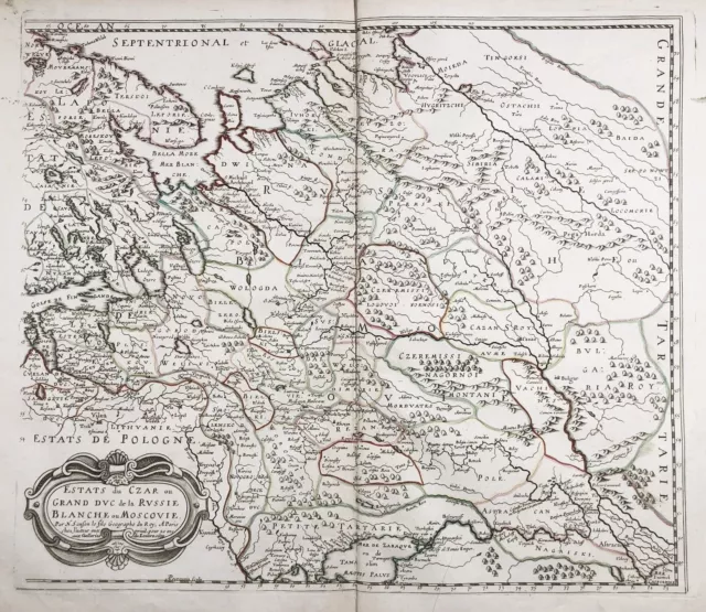 Russia Russland Russie carte map Karte Sanson engraving Kupferstich 1679