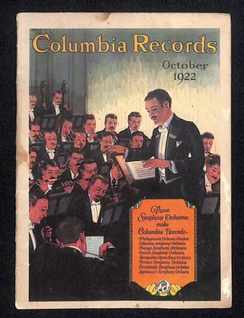 Columbia Records 1922 October New Releases w/ Prices 20pp Scarce