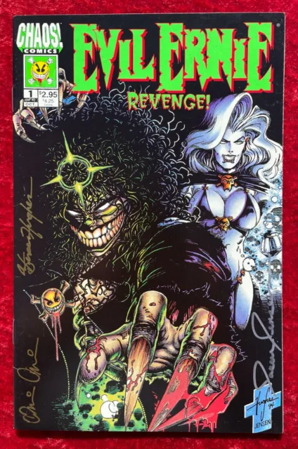 Evil Ernie Revenge! #1, Chaos Comics, 1994; Lady Death; Triple Signed!