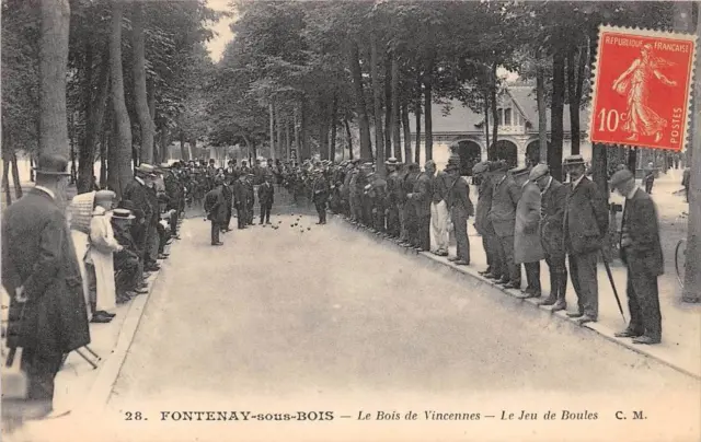 Cpa 94 Fontenay Sous Bois Le Bois De Vincennes Le Jeu De Boules