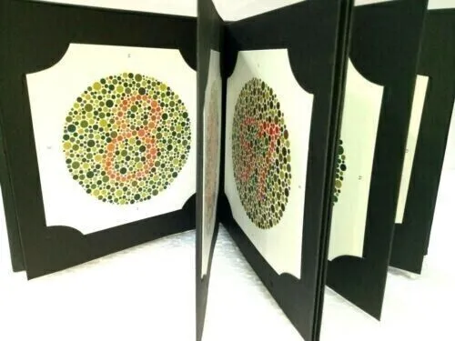 Libro de prueba de Ishihara de 14 placas para pruebas de daltonismo