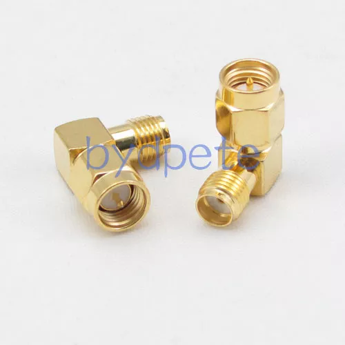 2pcs SMA female jack to SMA male plug right angle 90 degree RF Connector Adapter