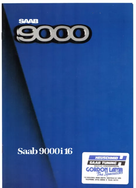 Saab 9000i 16v 5-dr 1986 UK Market Sales Brochure