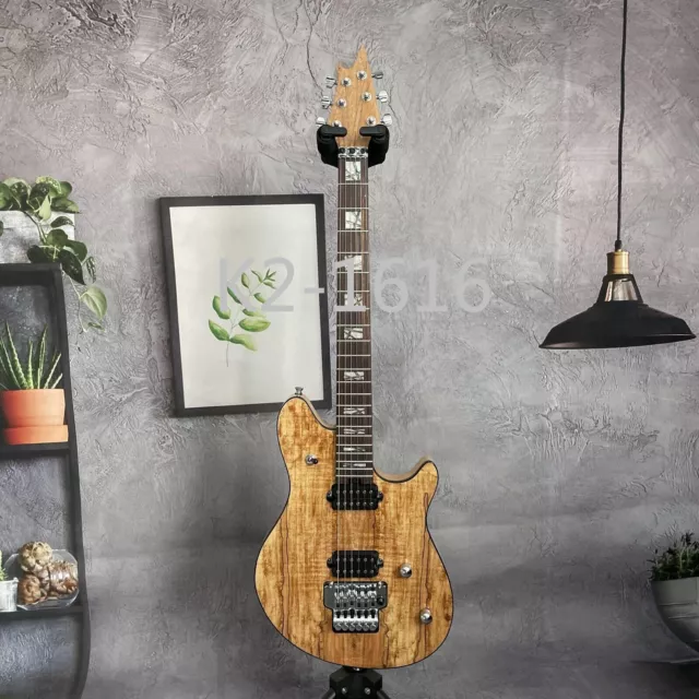 Solid Natural Electric Guitar 6 String Rosewood Fretboard HH Pickups FR Bridge