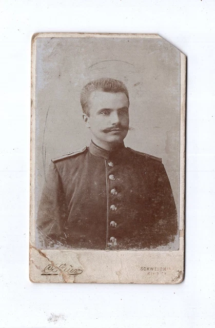 CDV Foto Soldat - Schweidnitz Swidnica um 1900