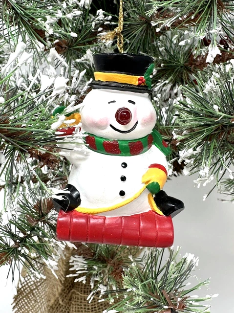 Avon Light-Up Musical Snowman Christmas Ornament In Original Box 1980's Vintage