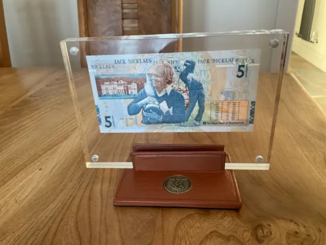 St. Andrews Jack Nicklaus Commemorative £5 Notes encased /corporate gift/ golf 