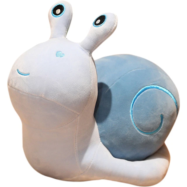 Almohada de caracol súper suave de felpa corta rellena caracoles azul