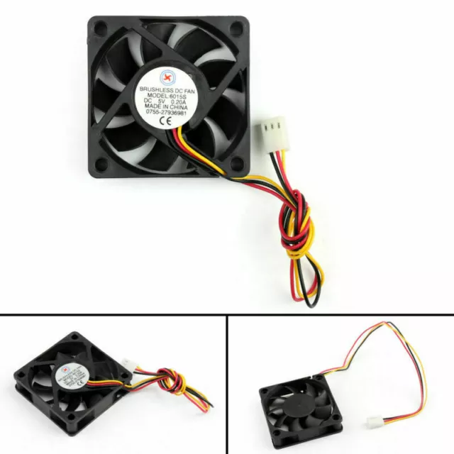 4Pcs DC Brushless Cool Fan 5V 0.2A 6015s 60x60x15mm 3 Pin CPU Computer Fan UK RA