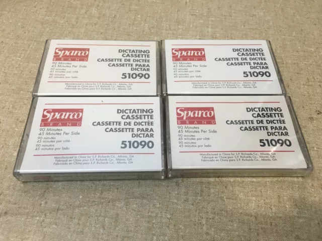 NEW lot of 4 Sparco 90min Dictating Cassette 51090